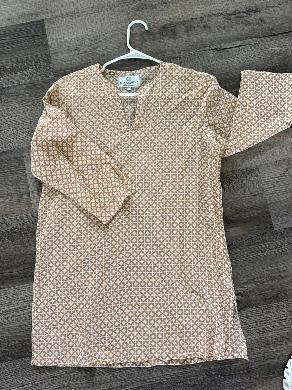 Charleston Cream and Pink Patterned Tunic